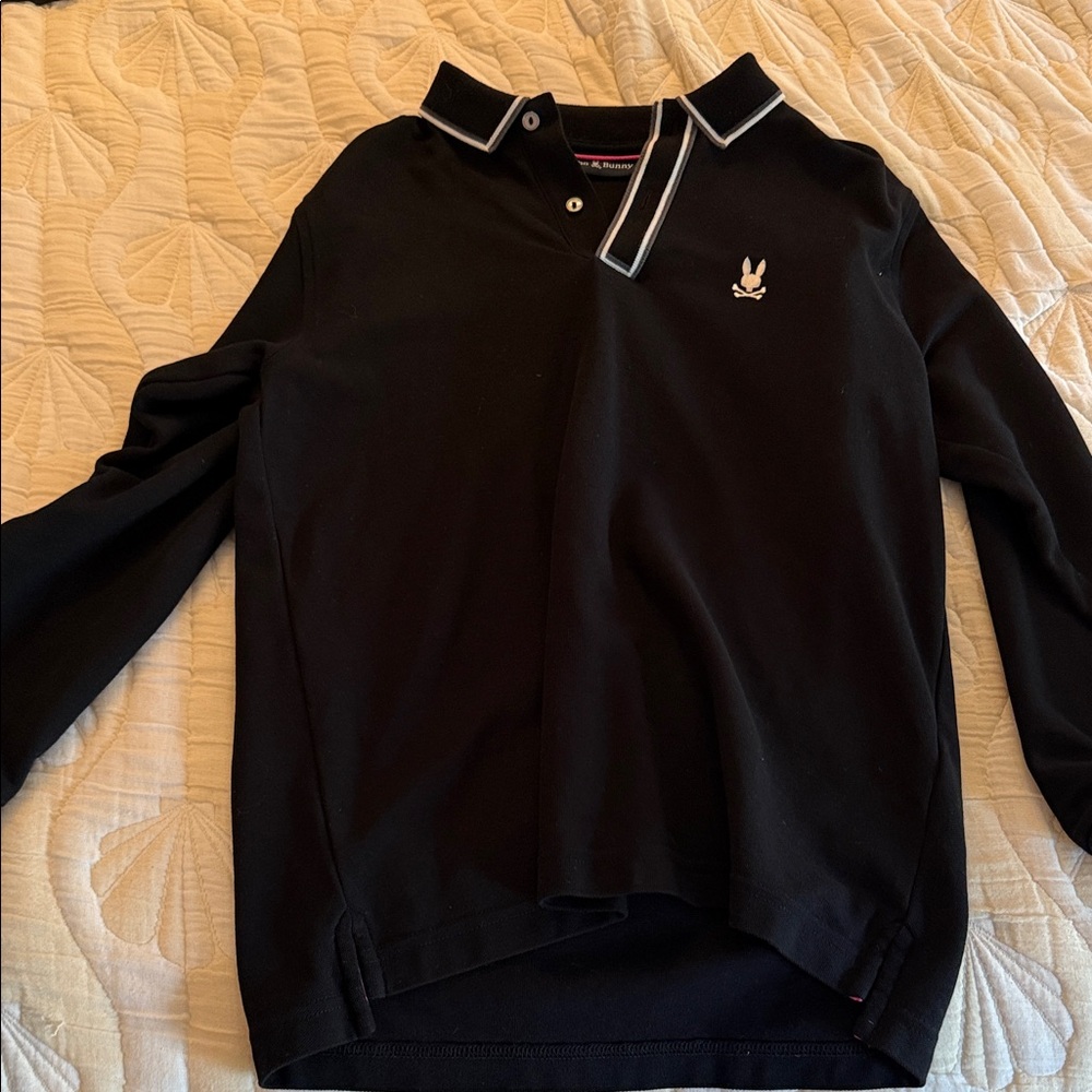 Men's Black Sweater with Embroidered Logo
